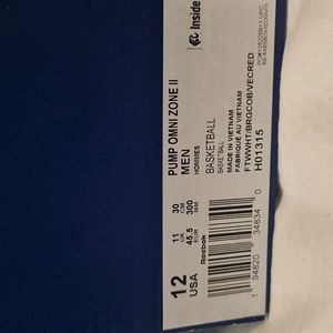 Reebok pump omni zone II, Mens 12